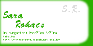 sara rohacs business card